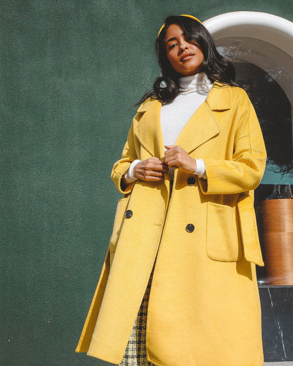 Trench Coat Double Breasted en Laine 100% – Serena