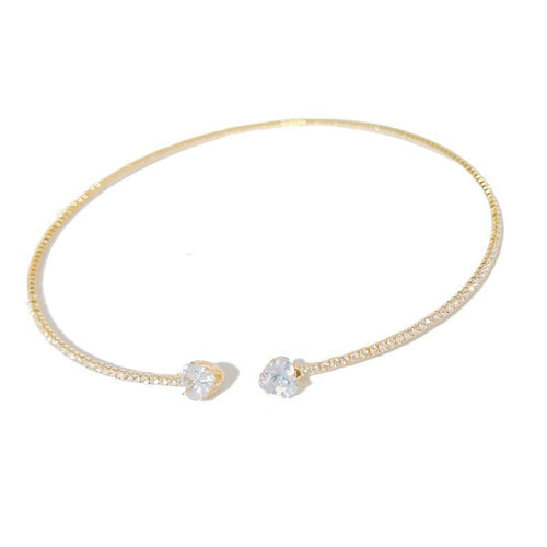Fashion Jewelry Rhinestone Heart Collar Choker Necklace For Women